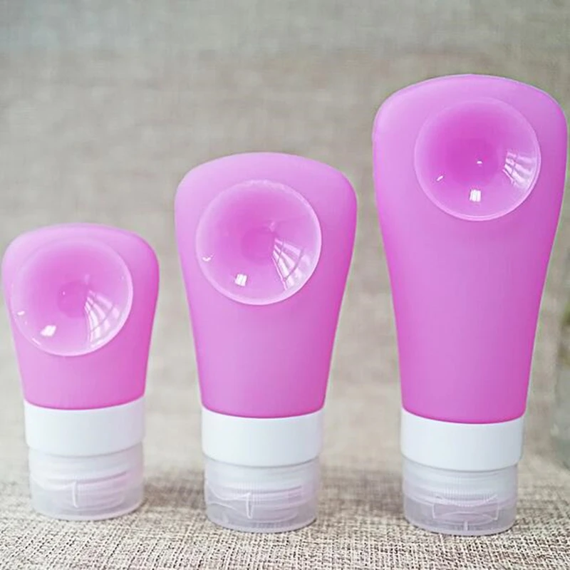 38ML/60ML/90ML Cute Portable Silicone Refillable Bottle Gel Empty Shampoo Bottle With Sucker For Traveler Wholesale