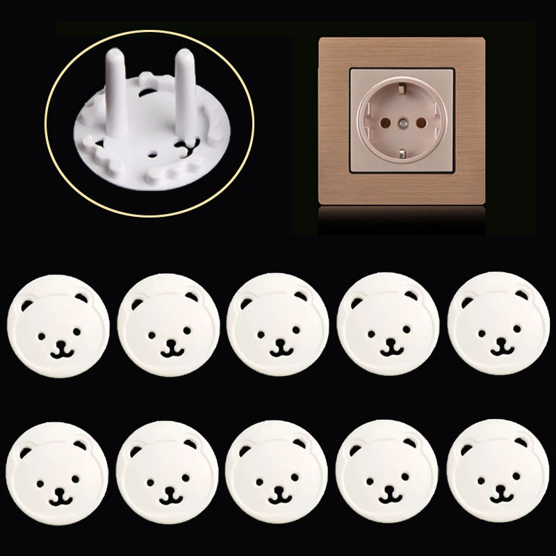 10pcs Russian EU Power Socket Electrical Outlet Baby Safety Guard Protection Anti Electric Shock Plugs Protector Cover Safe Lock