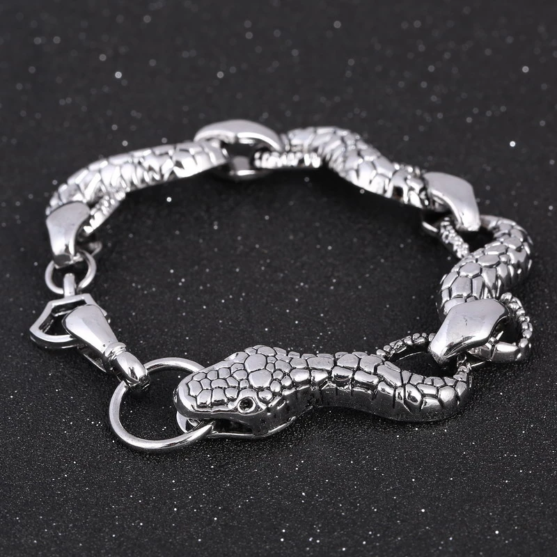 Top Quality Men Bracelet Bangle 316L Stainless Steel Snake Jewelry Vintage Punk Charms Bracelets & Bangle Women Jewelry