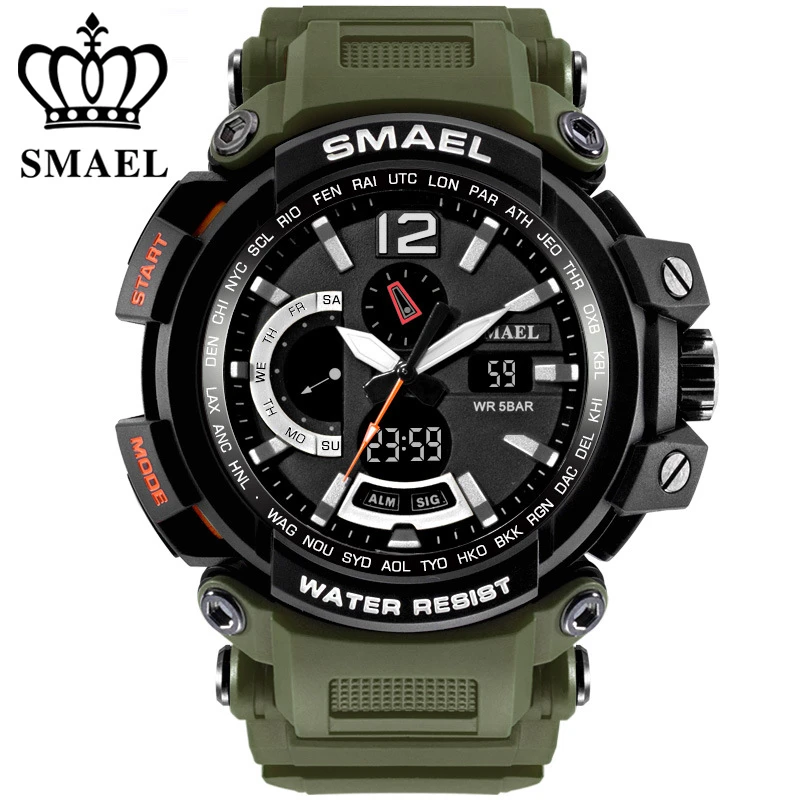 relogio masculino SMAEL Brand Sport Watches for Men 5AMT Wristwatch Digital LED Men's Military Watch Clock Man montre homme
