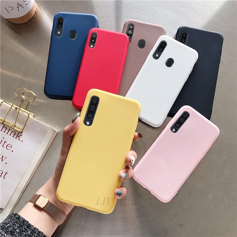 candy color silicone phone case on for samsung galaxy a7 2018 a8 a9 pro a6 2018 soft tpu back cover coque