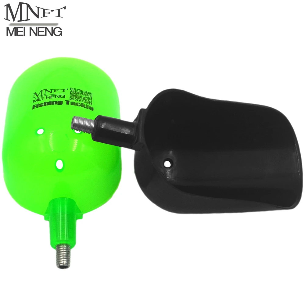 MNFT 2PCS Bait Feeding Scoop Sturdy Plastic Baiting Throwing Spoon for Feeding Particles Boilies Carp Fishing Tackle 8mm Thread