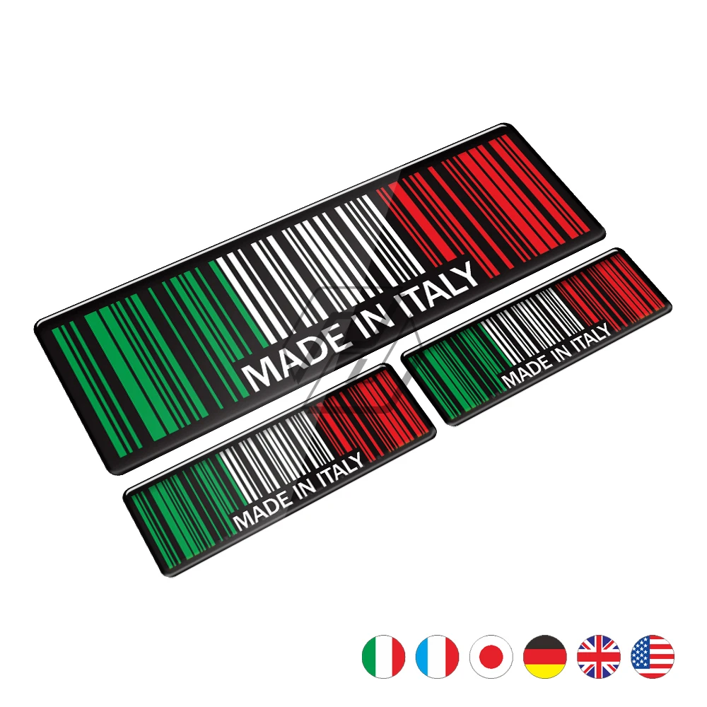 High Quality 3D Bar Code Sticker Made In Italy Motorcycle Tank Pad Decal Case for Honda Yamaha Suzuki Kawasaki  BMW