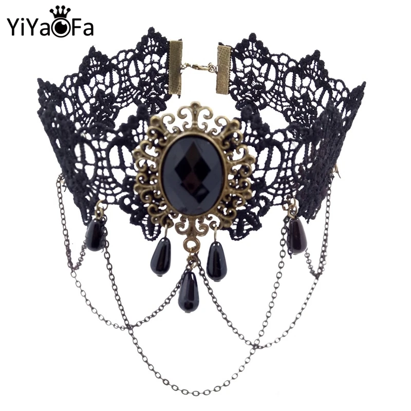 YiYaoFa Vintage Choker Necklace Gothic Jewelry Necklaces & Pendants False Collar Statement Necklace for Women Accessories GN-07