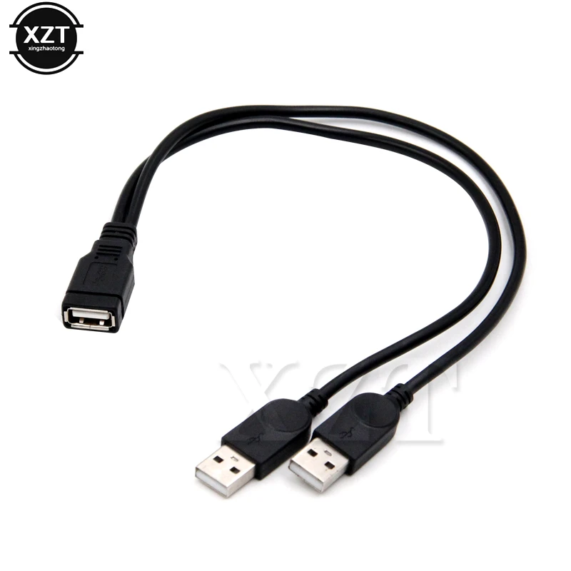 USB 2.0 and Cable USB Double Splitter Cable  Female to USB 2 Male Power Extension Cable