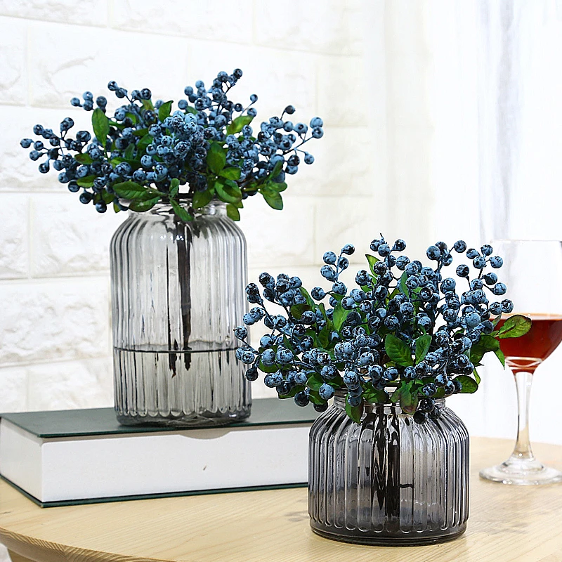 New 1pc Artificial Blueberry Eco-friendly Home Office Simulation Berry Decorations Party Wedding Christmas Decorations 6 Colors