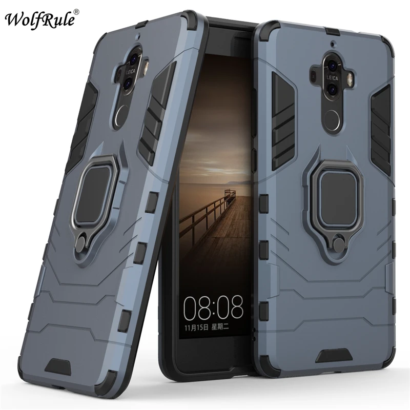 WolfRule For Huawei Mate 9 Case TPU Hard PC Huawei Mate 9 Case Ring Holder Stand Magnetic Armor Case Huawei Mate 9 Phone Funda