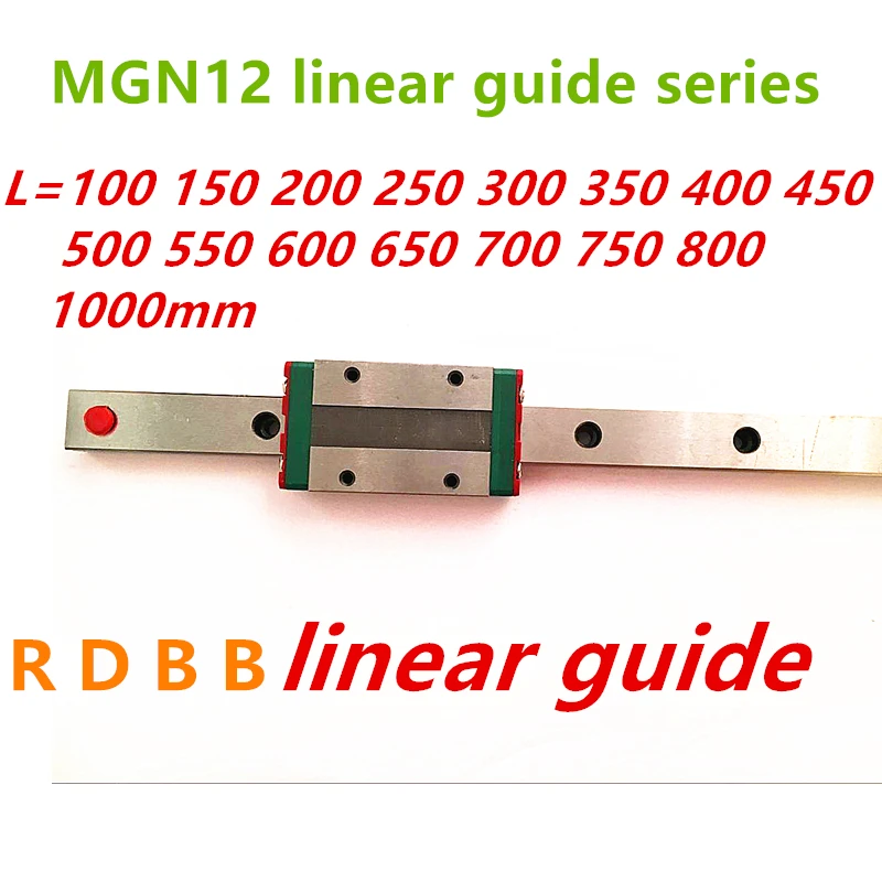 12mm Linear Guide MGN12 100 150 200 250 300 350 400 450 500 550 600 700 800 1000 mm +MGN12H or MGN12C block 3d printer CNC