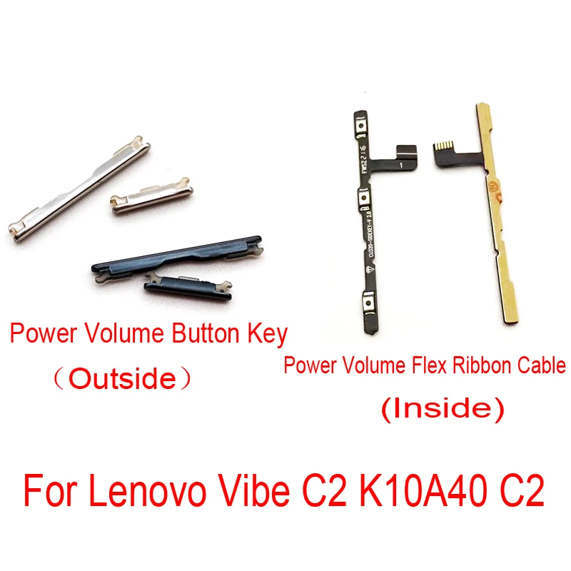 New For Lenovo Vibe C2 K10a40 Power Volume Up Down Button Side Key Switch Flex Cable Ribbon Replacement