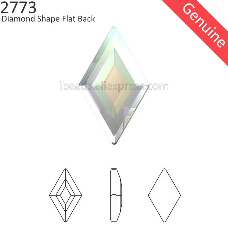 (4 Pcs) 100% Original Crystals from Swarovski 2773 DiamondShape Flat Back stone no hot-fix loose rhinestones for nail art