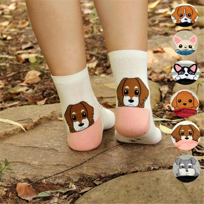 Recommend !! Women Cartoon Socks Autumn-Winter Fashion Animal Socks Ladies And Women's Funny Cotton Dog Patterned Sock Female