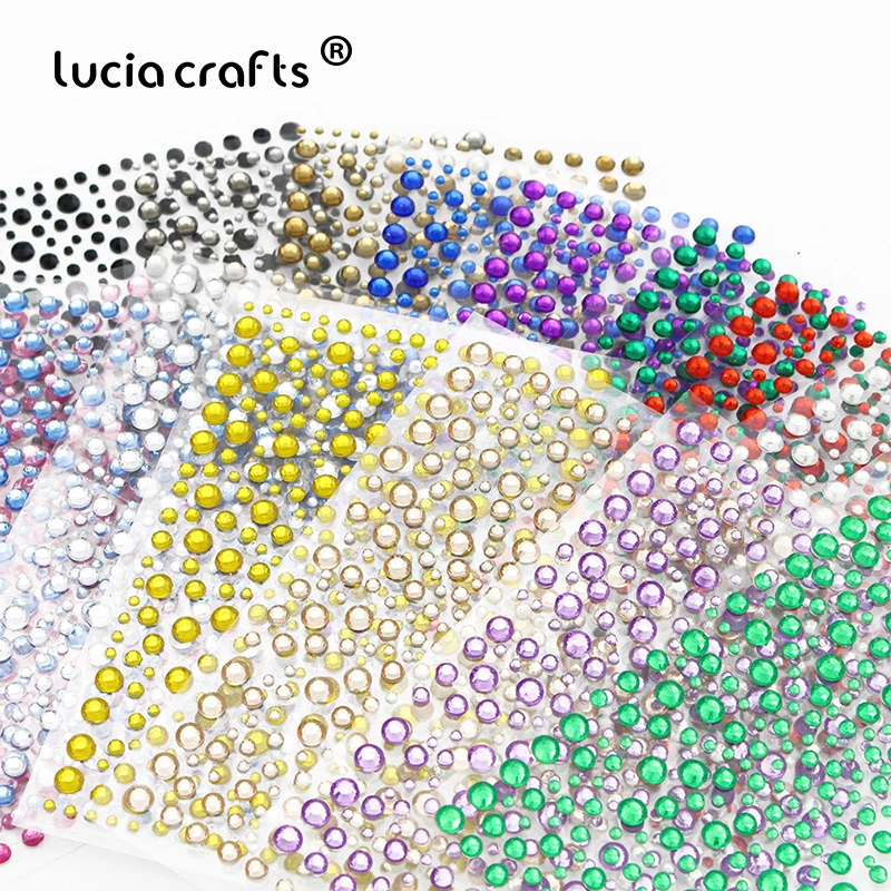 1 Sheet/Lot Self Adhesive Nail Rhinestones Gems Stickers DIY  Nail Art Decorations Scrapbooking  C0810