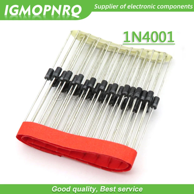 100pcs 1N4001 IN4001 Rectifier Diode 1A 50V DO-41 New Original
