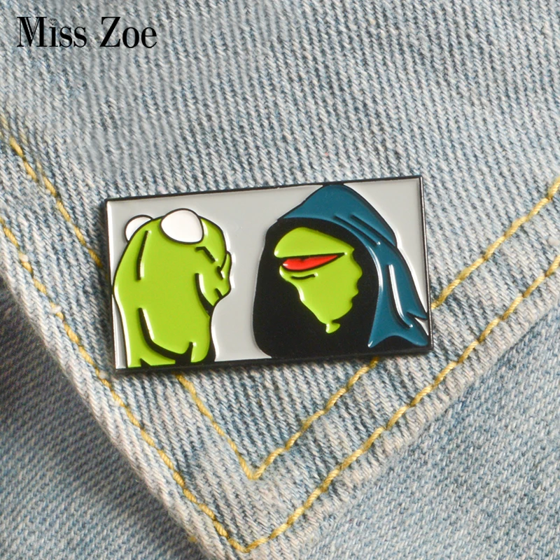 Kermit the Frog Enamel pin Muppet Show frog brooch Bag Clothes Lapel Pin Button Badge Cartoon Jewelry Gift for friends kids