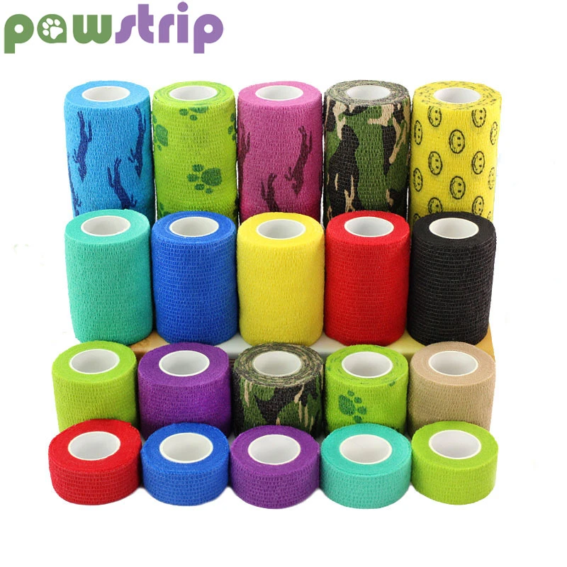 pawstrip 1 Roll Dog Bandage Medical Elastic Bandage Pet Vet Wrap Waterproof Self Adherent Accessories(1, 2, 3 or 4 Inches Width)
