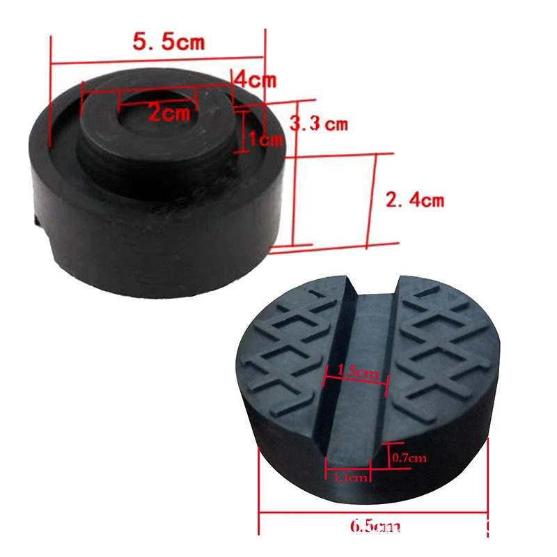 6.5cm Car Jack Pad Rubber Disc Pad Auto Vehicle Weld Jacking Lifting Disk Frame Protector Rail Floor Slotted Car Jack Guard Tool