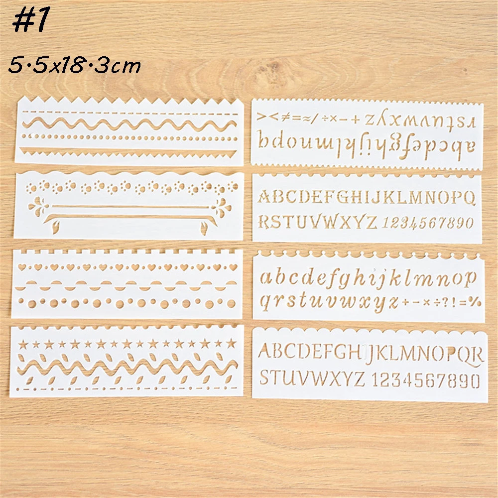 8pc 5.5x18.3cm Words Letter Theme Layering Stencils Walls Painting Scrapbooking Stamp Album Decor Embossing Paper Card Template