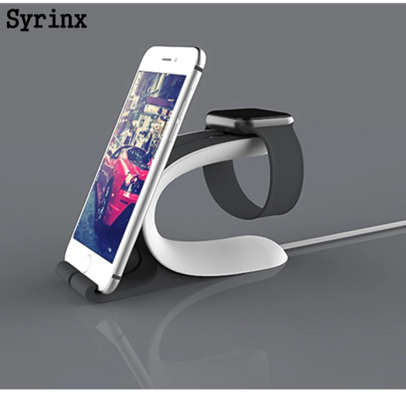 Syrinx 2 in 1 Multi Charging Dock Stand Docking Station Charger Holder for Apple Watch for iPhone Mobile Phone Tablet Support