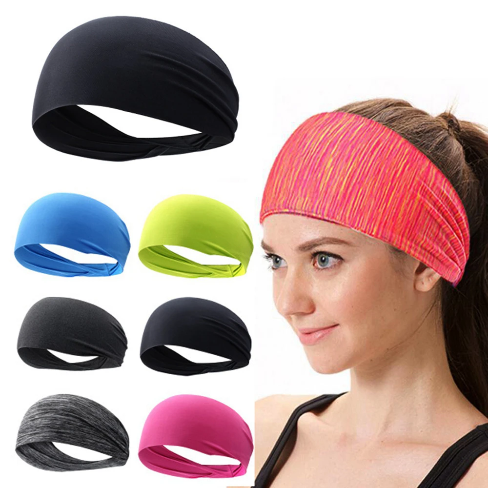 2022 Elastic Yoga  Sport Headband Running Hair Band Turban Outdoor Gym Sweatband Sport Fitness Bandage Fashion Women/Men