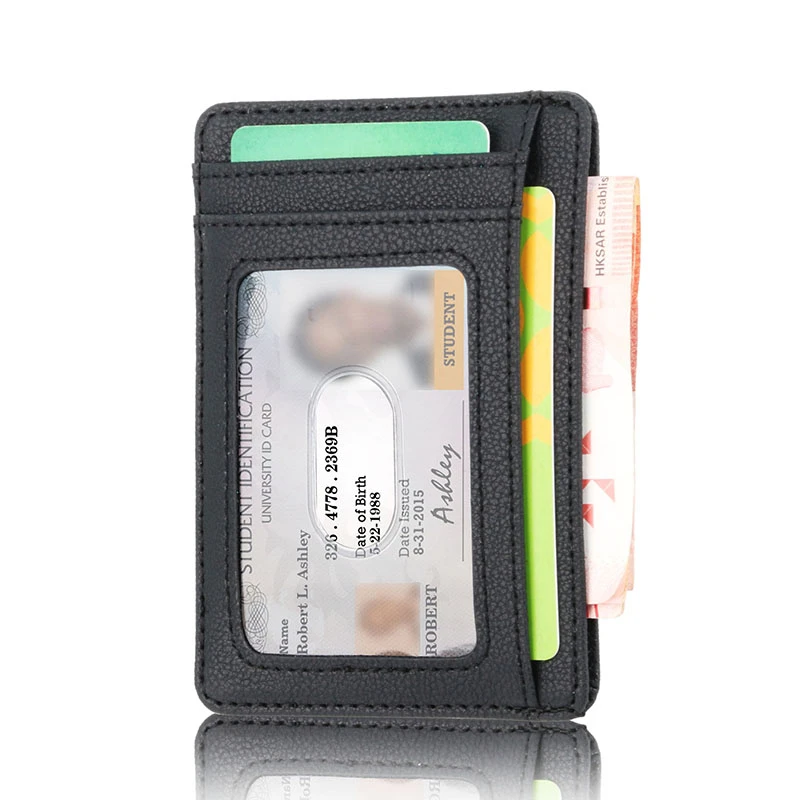 2021 New RFID Blocking Men's Leather Wallet Slim Credit Card Holder Business Male Portable Mini Travel Purse For Man