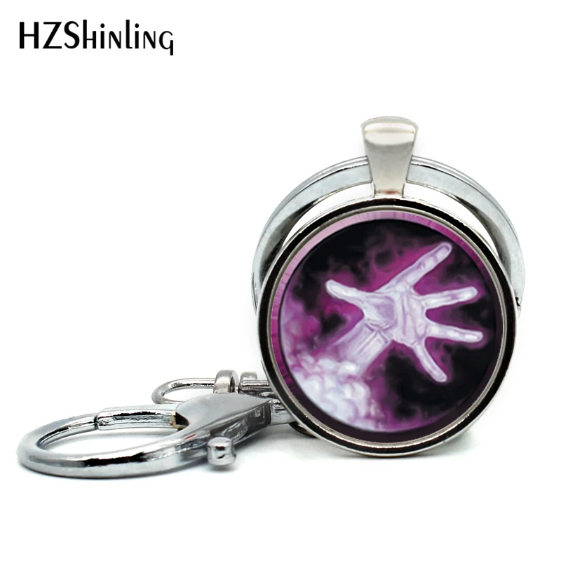 2017 New Fashion Wow Pendant World of Warcraft Key Chain Glass Dome Warcraft Keyring Gifts for Friend Game Player