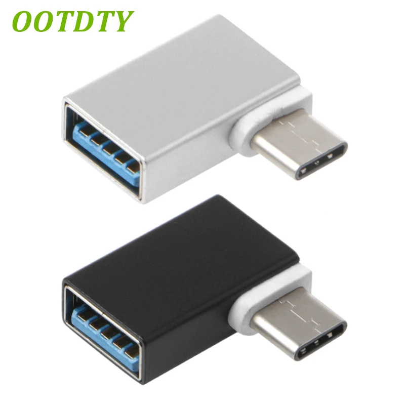 90 Degree Type C To USB 3.0 Female Data OTG Converter For Macbook Android Phone
