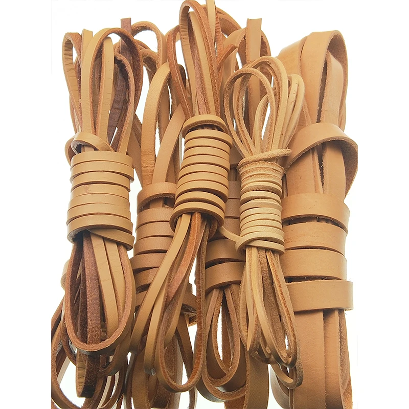 2meter/lot 2-20mm Flat Real Genuine Leather Cord Jewelry Findings Cords Strings Thread for Necklace Bracelet DIY Jewelry Making