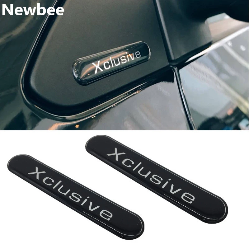 Newbee 2Pcs Reflective 3D Car Sticker Xclusive Emblem Badge Side Mirror Decoration Decal Universal For SMART BRABUS 2007-2017