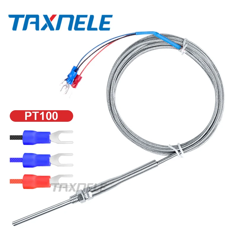 2M Stainless Steel RTD PT100 Temperature Sensor Probe Thermal Thermocouple Tester Detector M8 Thread Industrial Sensor