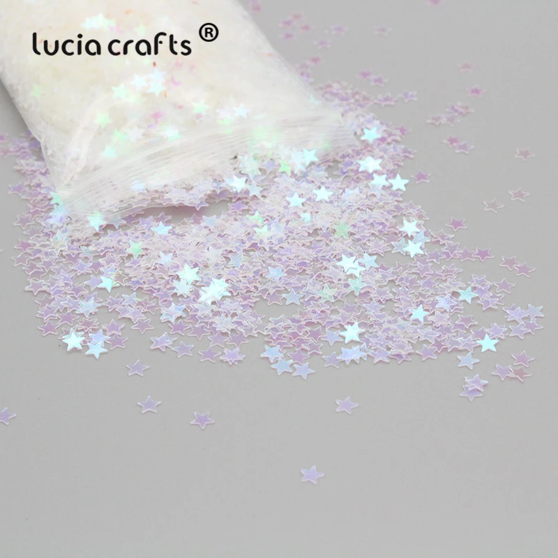 Lucia crafts 3-18mm 20g Colorful Star Snow Flake Rainbow Cup Loose Sequins DIY Scrapbooking Wedding Nail Art Decoration D0107