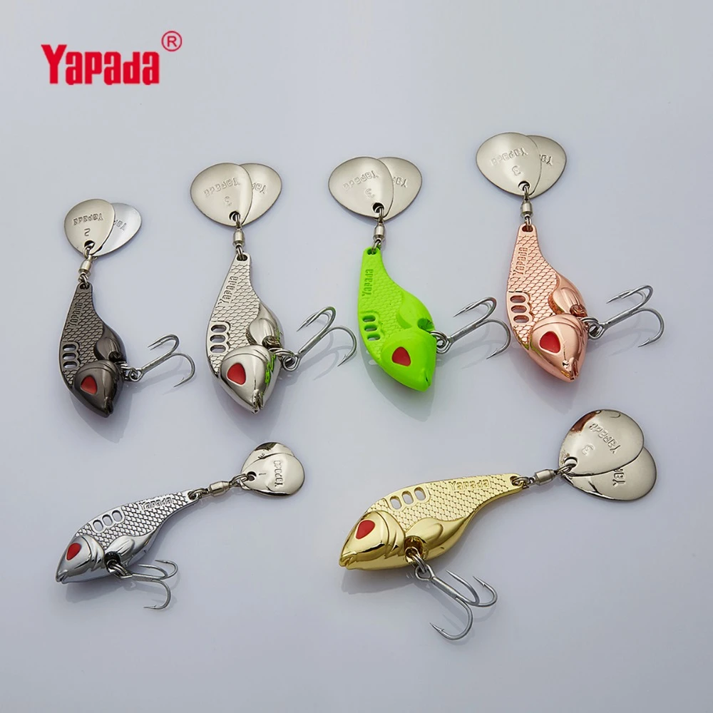YAPADA VIB 301 Tycoon 10g/15g/20g/25g Treble Hook+Rotating Sequins 41mm/47mm/52mm/55mm Multicolor Metal VIB Fishing Lures