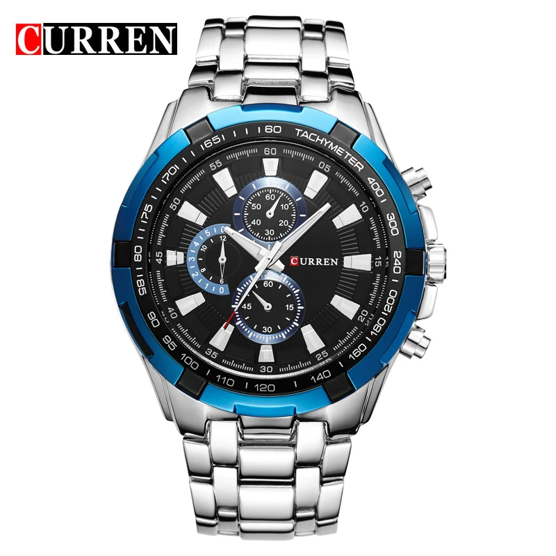 CURREN Fashion Business Men Watches Analog Sport Clock Full Steel Waterproof Wrist Watch For Men relogio masculino Male Clock