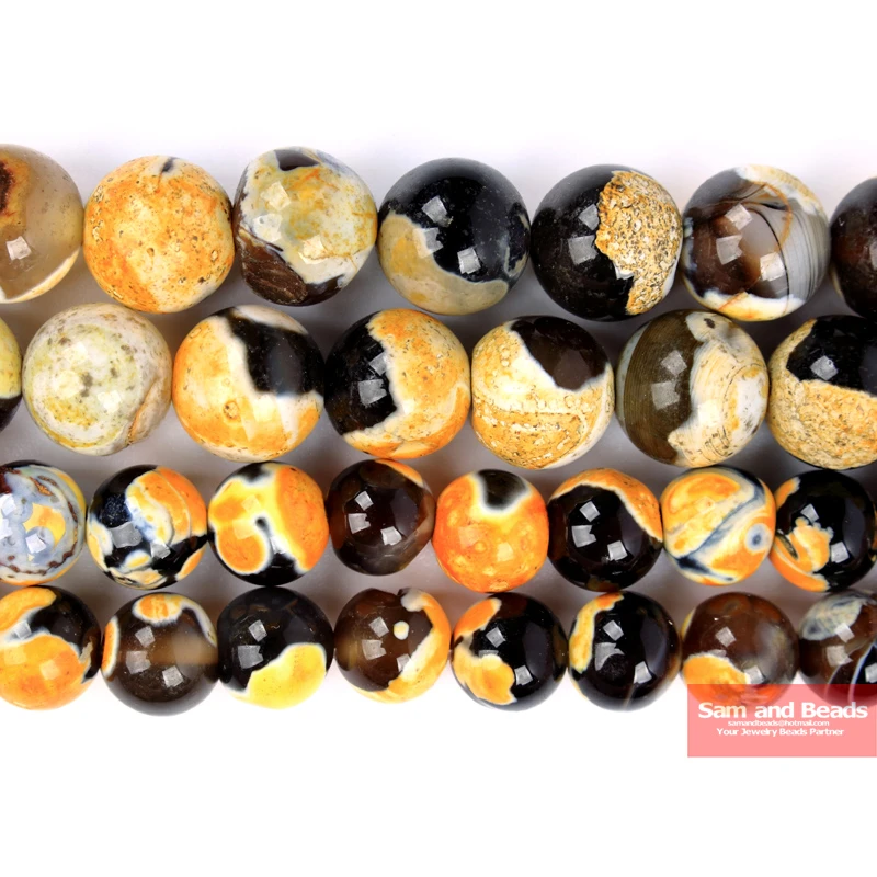 Factory Price Natural Stone Orange Fire Agates Beads 16