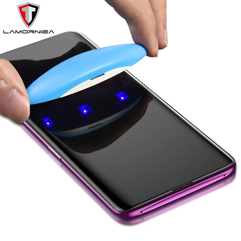 UV Tempered Glass For Samsung S8 S9 S10 S20 S21 Plus FE S7 Liquid Glue Screen Protector For Samsung Galaxy Note 8 9 10 20 Ultra