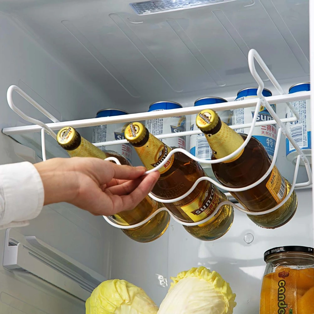 OTHERHOUSE Refrigerator Kitchen Rack Shelf Can Beer Wine Bottle Holder Rack Organizer Kitchen Storage  Fridge Organizer Shelves