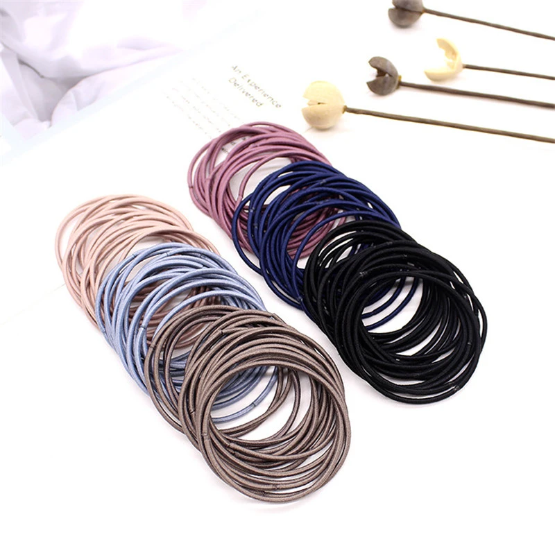 AWAYT 50pcs/lot 5CM Hair Accessories Women Rubber Bands Ties Scrunchies Elastic Hairband Girls Headband Decorations Gum for Hair