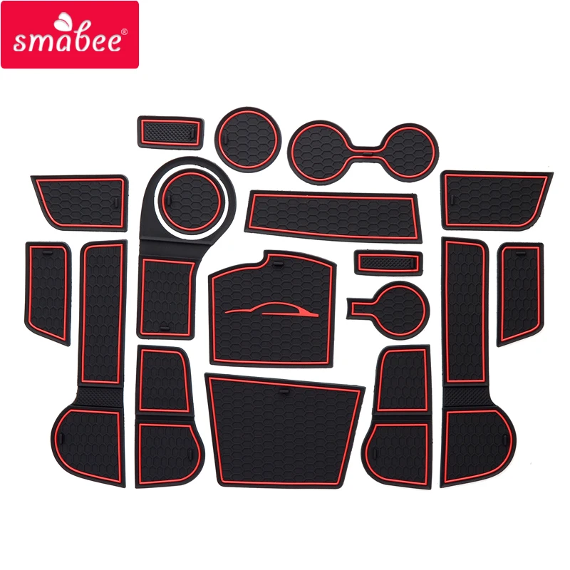 smabee Anti-Slip Gate slot cup mat for Kia Rio 4  X-Line RIO 2017 - 2022 Interior Door Pad/Cup Non-slip pad Accessories