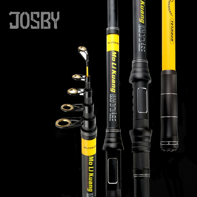 JOSBY FRP  2.1M 2.4M 2.7M 3.0M 3.6M Portable Telescopic Fishing Rod High Performance Sea Fishing Pole pesca Rod