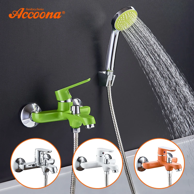 Accoona Colorful Bathtub Faucet Shower Set Lacquered Bathroom Faucets Brass Bath Faucet Waterfall Classic Bathroom Faucet A6366