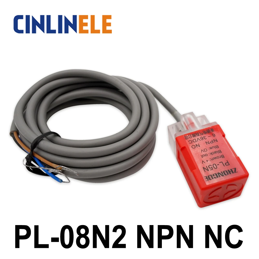 PL-08N2 8mm sensing DC NPN NC Cube shell inductive Screen shield type proximity switch LP08 proximity sensor 17*17*35