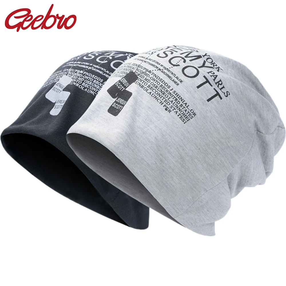 Geebro New Slouch Spring and Autumn Unisex beanie knitted hat women hats skullies hip hop head caps girl cap balaclava Hats