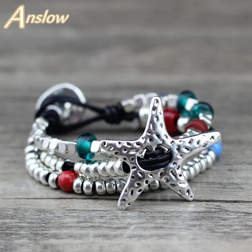 Anslow Brand New Hot Sale Promotion Discount Unique Silver Plated Multilayer Colorful Mother's Christmas Day Gift  LOW0652LB