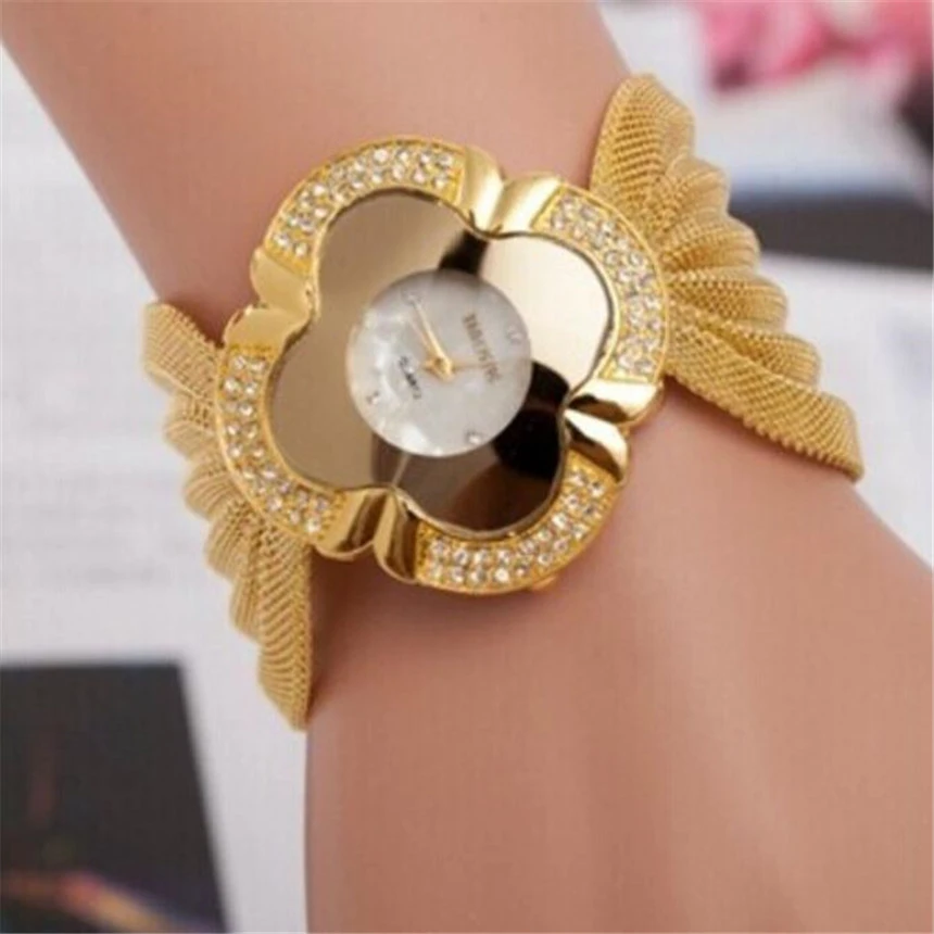 Fashion Fabulous Lady Diamond Bracelet Watch Mirror Luxury Quartz Watch watch women luxury stainless relojes para mujer #E