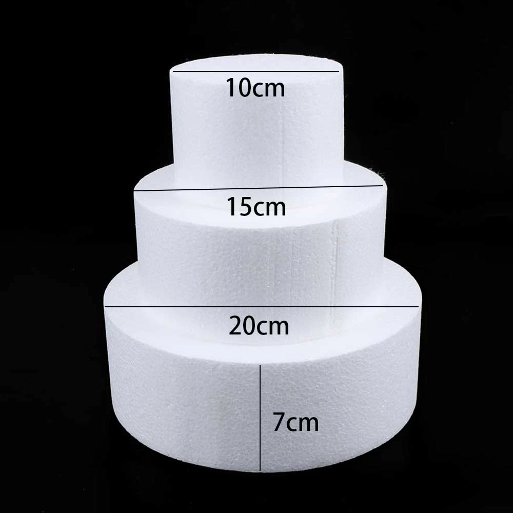 HOT!!!Kitchen Accessories Cake Dummy Modelling Sugar craft Party DIY Model Cake Round Foam Mould Polystyrene Changed Good Pack