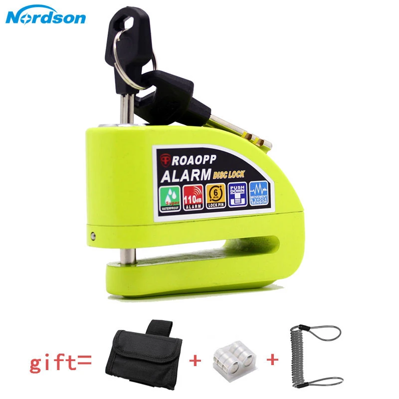 Nordson 110dB Motorcycle Alarm Lock Motorbike Anti-theft Alarm Wheel Disc Brake Security Safety Siren Lock for Harley YAMAHA