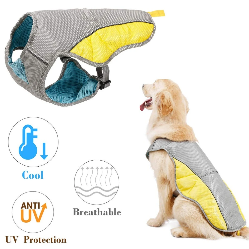 Summer Dog Cooling Vest Clothes Cooling Harness For Dogs Adjustable Mesh Reflective Vest coat Quick Release Pet dog clothes