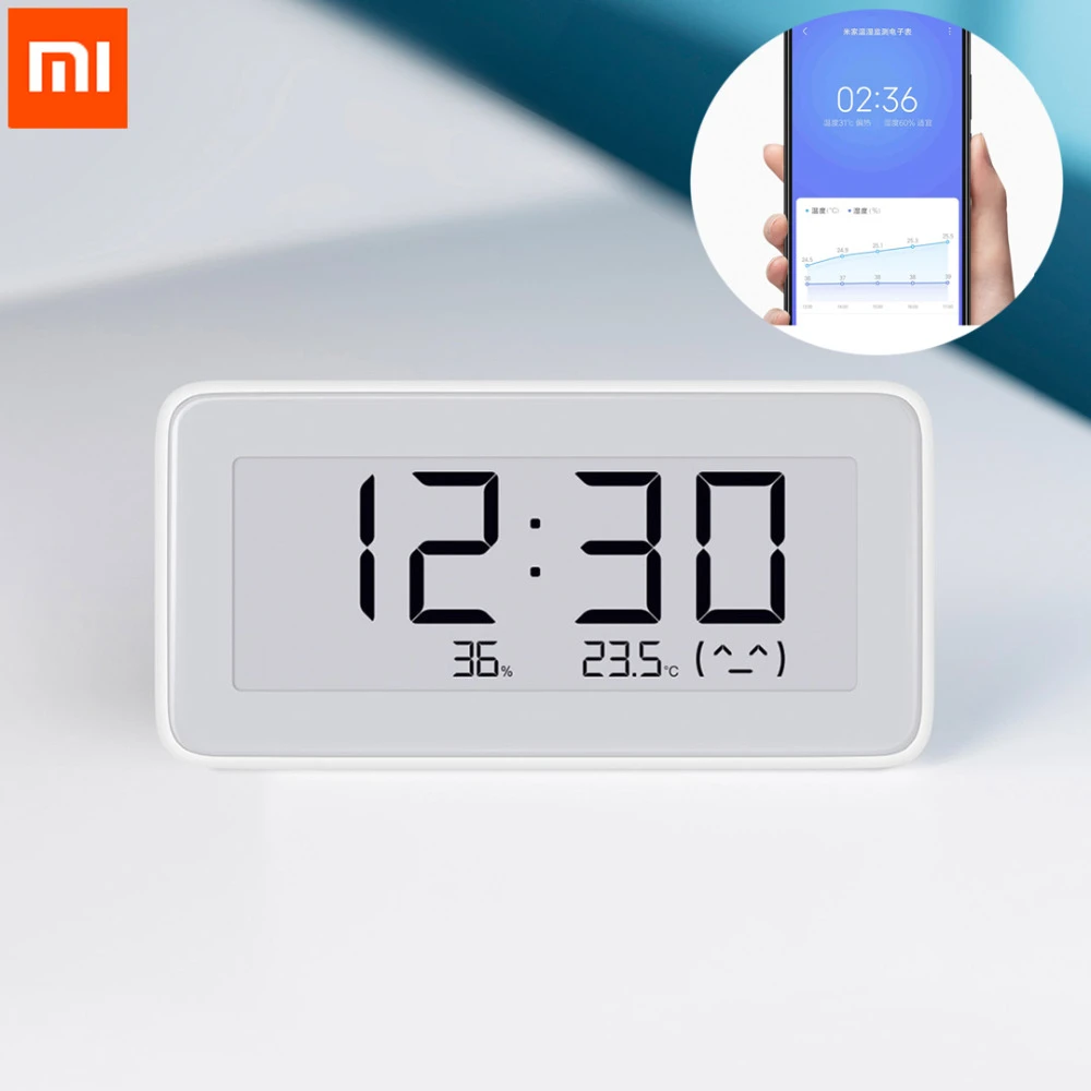 Xiaomi Mijia BT4.0 Wireless Smart Electric Digital Clock Indoor Hygrometer Thermometer E-ink Temperature Measuring Tools