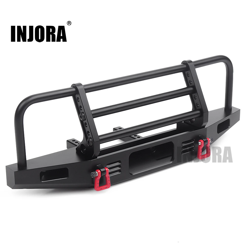 INJORA Adjustable Metal Front Bumper for 1/10 RC Crawler Traxxas TRX4 Defender Axial SCX10 SCX10 II 90046 90047