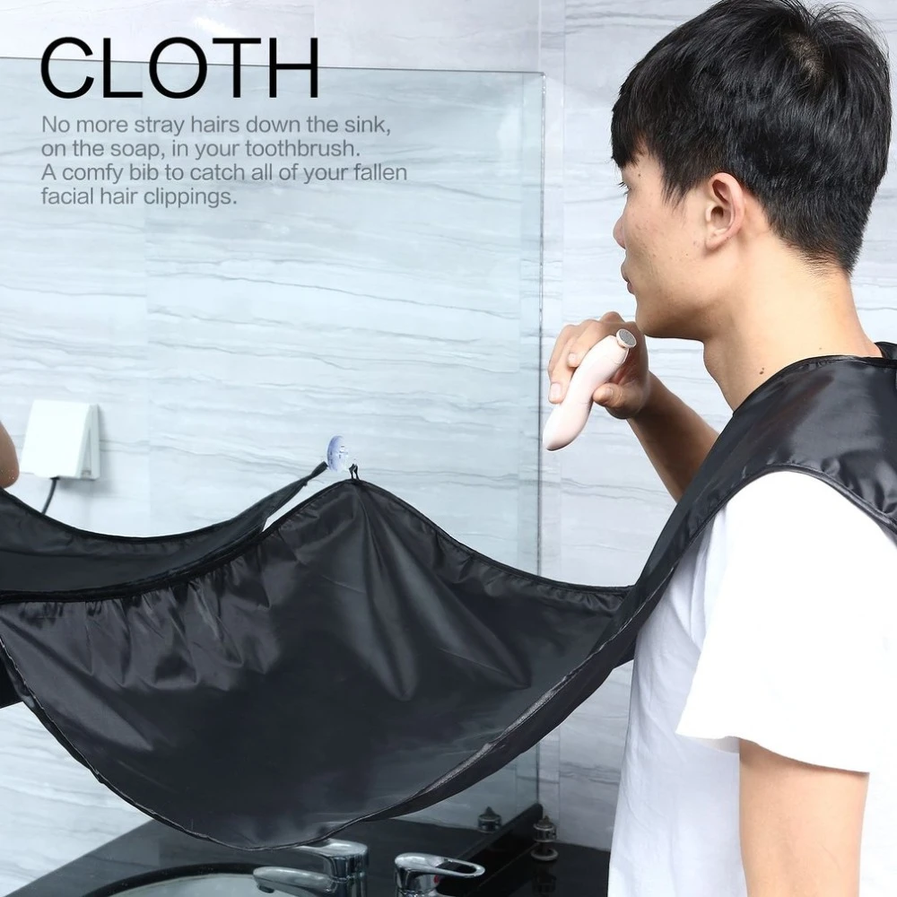 2021 Unisex Facial Hair Beard Shave Haircut Shaver Apron Reusable Hairdressing Cape Catcher Hair Trimming Barber Accessories