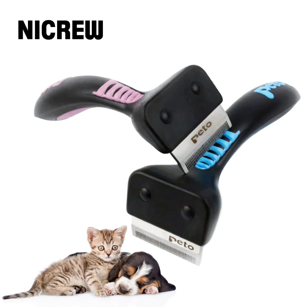 NICREW Pet Dog Cat Brush Hair Removal Brush Comb Pet Grooming Tools Hair Shedding Trimmer Comb for Cats Dogs cat supplies
